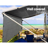 3.4M Caravan Privacy Screens 1.95m Roll Out Awning End Wall Side Sun Shade