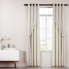 Artiss 2X 132x160cm Blockout Sheer Curtains Beige