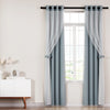 Artiss 2X 132x242cm Blockout Sheer Curtains Light Grey