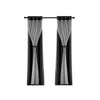 Artiss 2X 132x304cm Blockout Sheer Curtains Black