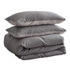 Cosy Club Washed Cotton Quilt Set Grey Double