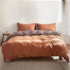 Cosy Club Quilt Cover Set Cotton Duvet Double Orange Brown