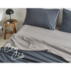 Cosy Club Sheet Set Cotton Sheets Double Dark Blue Grey