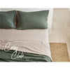 Cosy Club Sheet Set Cotton Sheets Queen Green Beige