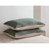 Cosy Club Sheet Set Cotton Sheets Single Green Beige