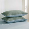 Cosy Club Washed Cotton Sheet Set Green Blue Single