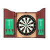 18" Dartboard Dart Board with Steel Darts Wooden Cabinet Party Game