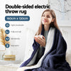 Giselle Electric Throw Rug Heated Blanket Fleece Charcoal