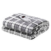 Giselle Bedding Electric Throw Rug Flannel Snuggle Blanket Washable Heated Grey and White Checkered