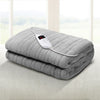 Giselle Bedding Heated Electric Throw Rug Fleece Sunggle Blanket Washable Silver