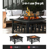 Grillz Fire Pit BBQ Grill 2-In-1 Table