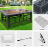 Grillz Fire Pit BBQ Grill Ice Bucket 3-In-1 Table