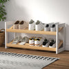 Artiss Shoe Rack Wooden Storage 2 Tier Tilted Shelves Stand Organizer Kara