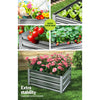 Greenfingers Garden Bed 86x86x30cm Planter Box Raised Container Galvanised Herb