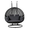 Gardeon Outdoor Egg Swing Chair Hanging Pod Chair Wicker Cushion 2 Person Grey