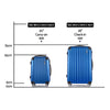 Wanderlite 2pc Luggage Trolley Travel Set Suitcase Carry On TSA Hard Case Lightweight Blue