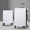 Wanderlite 2pc Luggage Trolley Set Suitcase Travel TSA Carry On Hard Case Lightweight White