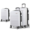 Wanderlite 3pc Luggage Trolley Set Suitcase Travel TSA Carry On Hard Case Lightweight White