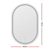 Embellir LED Wall Mirror With Light 50X75CM Bathroom Decor Oval Mirrors Vanity