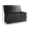 Gardeon Outdoor Storage Box 290L Lockable Organiser Garden Deck Shed All Black