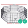 i.Pet 2x24" 8 Panel Dog Playpen Pet Fence Exercise Cage Enclosure Play Pen