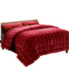 Giselle Bedding Faux Mink Quilt King Size Burgundy