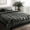 Giselle Bedding Faux Mink Quilt Single Size Charcoal