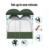 Weisshorn Double Camping Shower Toilet Tent Outdoor Portable Change Room Green