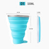 320 ml Travel Camping Drinking Water Collapsible Silicone Mug Foldable Cup