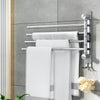 Towel Rail Rack Holder 4 Bars Wall Mounted Stainless Steel Swivel Hook