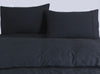 Elan Linen 100% Egyptian Cotton Vintage Washed 500TC Charcoal Double Quilt Cover Set