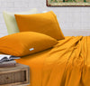 Elan Linen 100% Egyptian Cotton Vintage Washed 500TC Mustard Double Bed Sheets Set