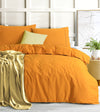 Elan Linen 100% Egyptian Cotton Vintage Washed 500TC Mustard King Quilt Cover Set