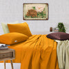 Elan Linen 100% Egyptian Cotton Vintage Washed 500TC Mustard King Bed Sheets Set