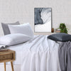 Elan Linen 100% Egyptian Cotton Vintage Washed 500TC White King Single Bed Sheets Set