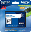 Brother 3/4" 18 mm Blue on White TZe P-Touch Tape for Brother PT-1900, PT1900 Label Maker.