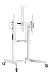 BRATECK Deluxe Motorized Large TV Cart with Tilt, Equipment Shelf and Camera Mount Fit 55'-100' Up to 120Kg - White