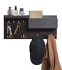 Wood Entryway Coat Rack with 2 Leather Tray(Brown)