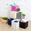 Pack of 6 Foldable Fabric Basket Bin Storage Cube for Nursery, Office and Home Decor (Grey)