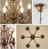 French Country Chandelier, 6 Lights, Rustic