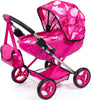 Baby Doll Stroller Pram for Toddlers, Foldable with Bag and Blanket, Modern Pink with Stars