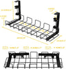 2 pack Under Desk Cable Management Tray, Black