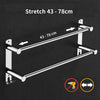 Stretchable 45-75 cm Towel Bar for Bathroom and Kitchen (Two Bars)