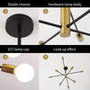 Sputnik Chandelier Modern Industrial, 8-Light , Black & Gold