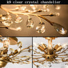 Crystal Chandelier Vintage, 5 Lights, Gold