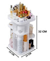 360 Rotating Large Capacity Makeup Organizer for Bedroom and Bathroom (White)