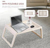 Multifunction Laptop Bed Desk with foldable legs for Home Office (White)