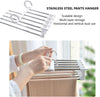 6 Pack Stainless Steel Adjustable 5 in 1 Pants Hangers Non-Slip Space Saving for Home Storage