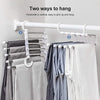 6 Pack Stainless Steel Adjustable 5 in 1 Pants Hangers Non-Slip Space Saving for Home Storage