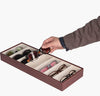 Leather Eyeglass Storage Case with 7 Compartments (Brown)